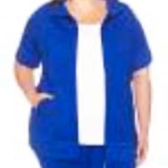 JACKET, SHORT SLEEVES, BLUE ECLIPSE, SIZE 5X, FRONT POCKETS, FRONT ZIPPER, STRET - Picture 11 of 13